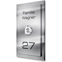 Metzler Klingelschild Edelstahl Gravur + LED-Taster | Decker XL