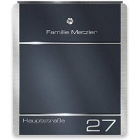 Metzler Briefkasten aus Edelstahl | personalisiert mit Gravur | Zeitungsfach optional | Moris