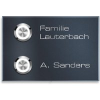 Metzler Klingel Aufputz Zweifamilienhaus Gravur | Vitus M2