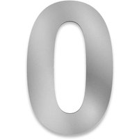 Metzler Hausnummer Edelstahl RAL9007 Graualuminium, Arial, Höhe 20 cm, Zahl 0