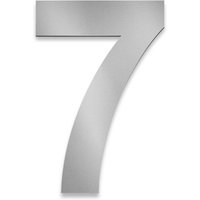 Metzler Hausnummer Edelstahl RAL9007 Graualuminium, Arial, Höhe 20 cm, Zahl 7