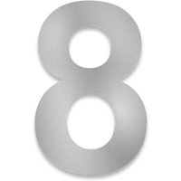 Metzler Hausnummer Edelstahl RAL9007 Graualuminium, Arial, Höhe 20 cm, Zahl 8