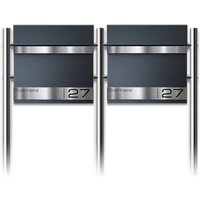 Metzler Edelstahl Standbriefkasten Mehrfamilienhaus Anthrazit RAL7016 | Stencil