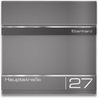 Ersatz Namensschild für Briefkasten "Hermann" aus Edelstahl DB703 Eisenglimmer