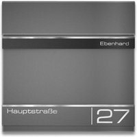 Ersatz Namensschild für Briefkasten "Hermann" aus Edelstahl RAL9005 Tiefschwarz