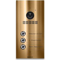 Metzler VDM10 2.0 Mehrfamilien Video-Türsprechanlage | 3 Klingeltaster | Bronze | Kian