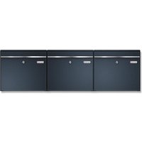 Metzler Dreifach Briefkasten | mit austauschbaren Namensschildern | RAL7016 Anthrazitgrau | BK212 horizontal