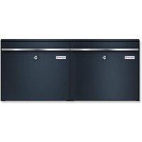 Metzler Zweifach Briefkasten | mit austauschbaren Namensschildern | RAL7016 Anthrazitgrau | BK212 horizontal