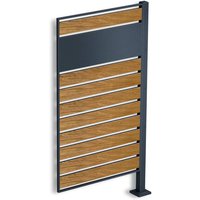 Metzler Sichtschutz Mülltonnenzaun Erweiterungsmodul | rostfrei und massiv | Holzoptik