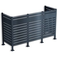 Metzler Sichtschutz Mülltonnenzaun | für drei Mülltonnen | rostfrei und massiv | RAL 7016 Anthrazitgrau