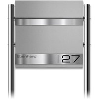 Metzler Standbriefkasten in Graualuminium und Gravur aus Edelstahl | Stencil