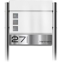 Metzler Standbriefkasten Verkehrsweiß Sichtfenster | Oltmann