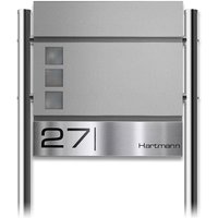 Metzler Standbriefkasten Graualuminium Sichtfenster | Oltmann