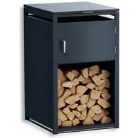 Metzler Brennholzregal | Einzelbox | massiv & rostfrei | RAL7016 Anthrazitgrau matt