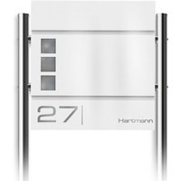 Metzler Standbriefkasten Verkehrsweiß hochwertiger Stahl | Cube