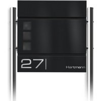 Metzler Standbriefkasten Tiefschwarz hochwertiger Stahl | Cube