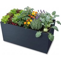 Metzler XXL Hochbeet für den Garten | Pulverbeschichtet Anthrazitgrau | 150 x 75 x 77 cm