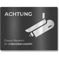 Hinweisschild aus Edelstahl - Dieser Bereich ist videoüberwacht | DB 703 Eisenglimmer