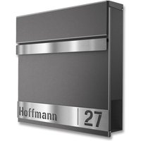 Metzler Briefkasten mit personalisierbarer Blende aus Edelstahl | DB 703 Eisenglimmer | Gustav