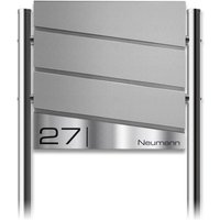 Metzler Design Standbriefkasten mit Standfuß aus Edelstahl | RAL 9007 Graualuminium | Neumann