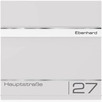 Ersatz Namensschild für Briefkasten "Hermann" aus Edelstahl RAL 9016 Verkehrsweiß