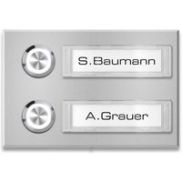 Metzler Türklingel Aufputz Namensschilder | RAL 9007 Graualuminium | Tovi M2