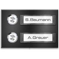 Metzler Türklingel Aufputz Namensschilder | RAL 9005 Tiefschwarz | Tovi M2