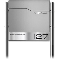 Metzler Standbriefkasten | inkl. Namensschild aus Edelstahl | RAL 9007 Graualuminium | Thobe