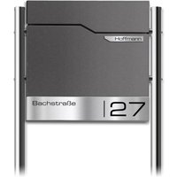 Metzler Standbriefkasten | inkl. Namensschild aus Edelstahl | DB703 Eisenglimmer | Thobe
