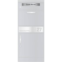 Ersatz Namensschild Gravurplatte aus Edelstahl passend zum Briefkasten & Paketbox Bispo 2