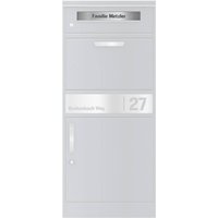 Ersatz Namensschild Gravurplatte aus Edelstahl passend zum Briefkasten & Paketbox Bispo 2