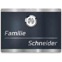 Metzler Türklingel Edelstahl Anthrazit LED Größe wählbar | 8 x 6 cm | Heidi