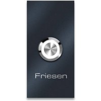 Metzler Klingelschild Anthrazit LED-Taster + Gravur | 6 x13 cm | Friesen