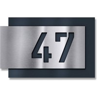 Metzler modernes Hausnummernschild Anthrazit Edelstahl