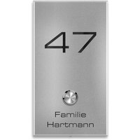 Metzler Funkklingel mit Gravur und Hausnummer | RAL 9007 Graualuminium | Alan