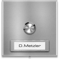 Metzler Funkklingel Aufputz austauschbares Namensschild | RAL 9007 Graualuminium | Parisa