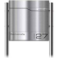 Metzler Standbriefkasten mit hochwertigem Stahlkorpus und gebürsteter Edelstahlfront | Siebert