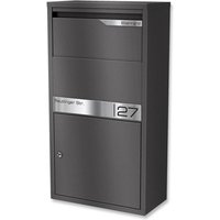 Metzler Paketbox | personalisiert mit Gravur | Eisenglimmer | Edelstahl-Namensschild | rostfrei & massiv | Avalon 2