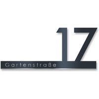 Metzler Schriftzug in Anthrazit | personalisiert mit Straße und Hausnummer | 60 cm | Ella