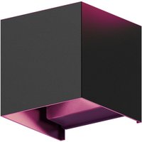 Up-Down-Light Cube | Smart | Wandleuchte in Schwarz | LED RGB+Warmweiß