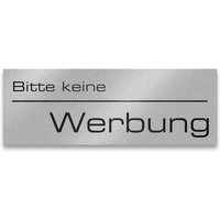 Metzler Briefkastenschild "Bitte keine Werbung" Grau pulverbeschichtet