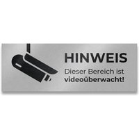 Metzler Hinweisschild Videoüberwachung Edelstahl Grau pulverbeschichtet
