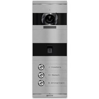 Metzler VDM10 2.0 Video-Türsprechanlage | mit Fingerprint | 3 Klingeltaster | Grau | Niko