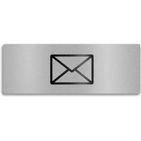 Metzler Edelstahlschild mit Briefsymbol für Paketboxen | Grau