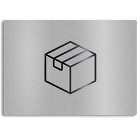 Metzler Edelstahlschild mit Paketsymbol für Paketboxen | Grau