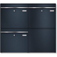 Metzler Briefkastenanlage für 3 Parteien, pulverbeschichtet in Anthrazitgrau RAL7016