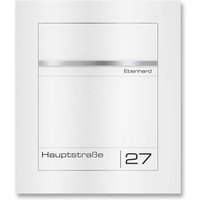 Metzler Briefkasten Unterputz | personalisiert mit Gravur | Weiß | Edelstahl-Namensschild | Hugo 2