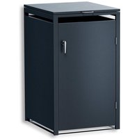 Metzler Mülltonnenbox | 1er | 240l | aus Stahl | rostfrei & massiv | Türgriff mit Schloss