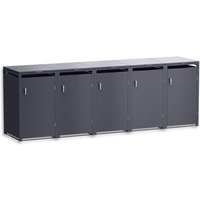 Metzler Mülltonnenbox | 5er | 240l | Eisenglimmer | aus Stahl | rostfrei & massiv | Türgriff mit Schloss