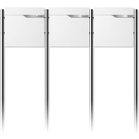 Metzler Standbriefkasten Mehrfamilienhaus | 3er | personalisiert mit Gravur | Weiß